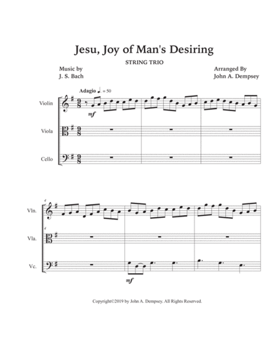 Jesu, Joy of Man's Desiring (String Trio) image number null