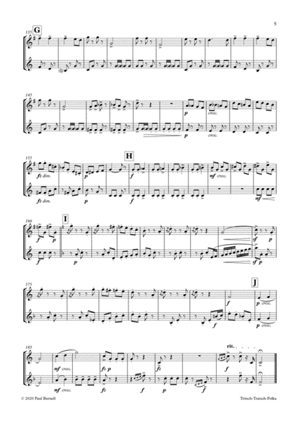Tritsch-Tratsch-Polka, arranged for duet: instruments in Eb and Bb image number null