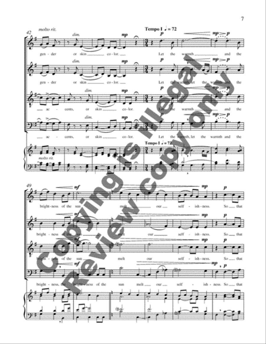 A Prayer for the World A Prayer for the World 4-Part scores gallery preview page 10