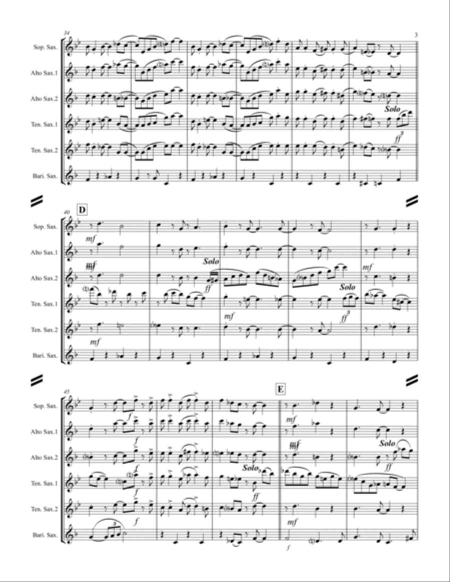 In The Mood Saxophone Quintet scores gallery preview page 4