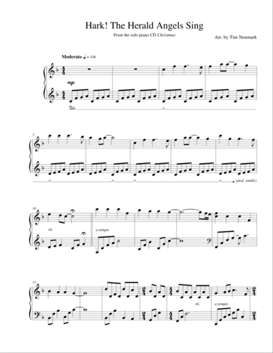 Hark! The Herald Angels Sing Piano Solo scores gallery preview page 1