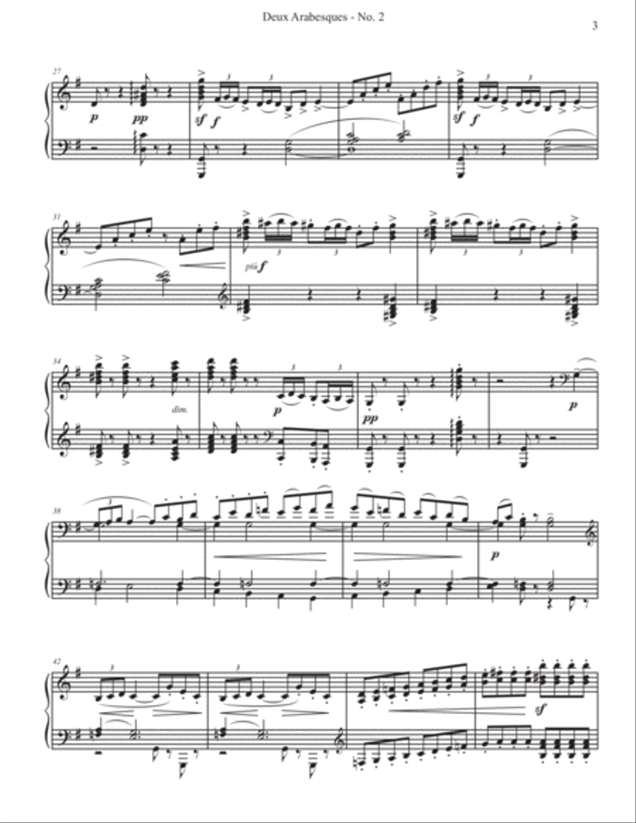 ARABESQUE No.2 (from Deux Arabesques) by CLAUDE DEBUSSY for PIANO SOLO Piano Solo scores gallery preview page 5