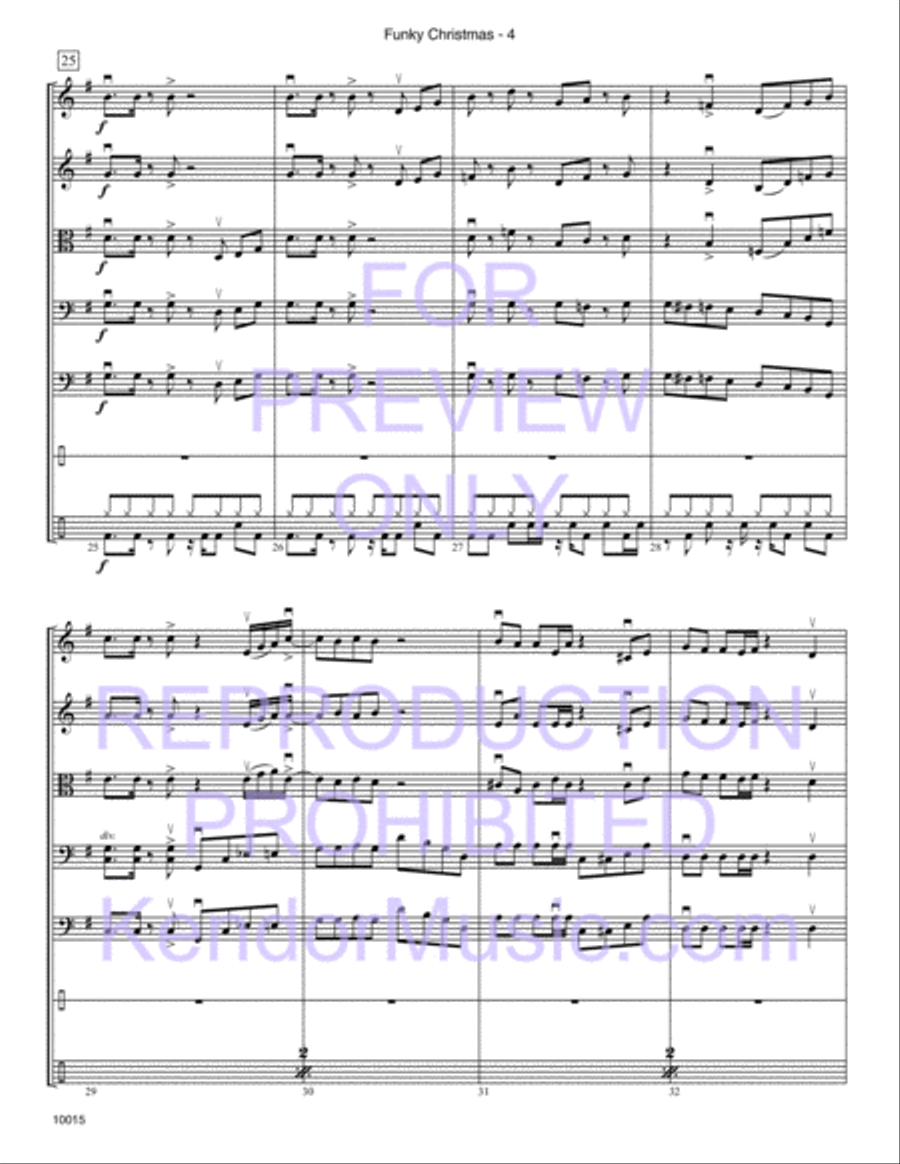 Funky Christmas String Orchestra scores gallery preview page 6