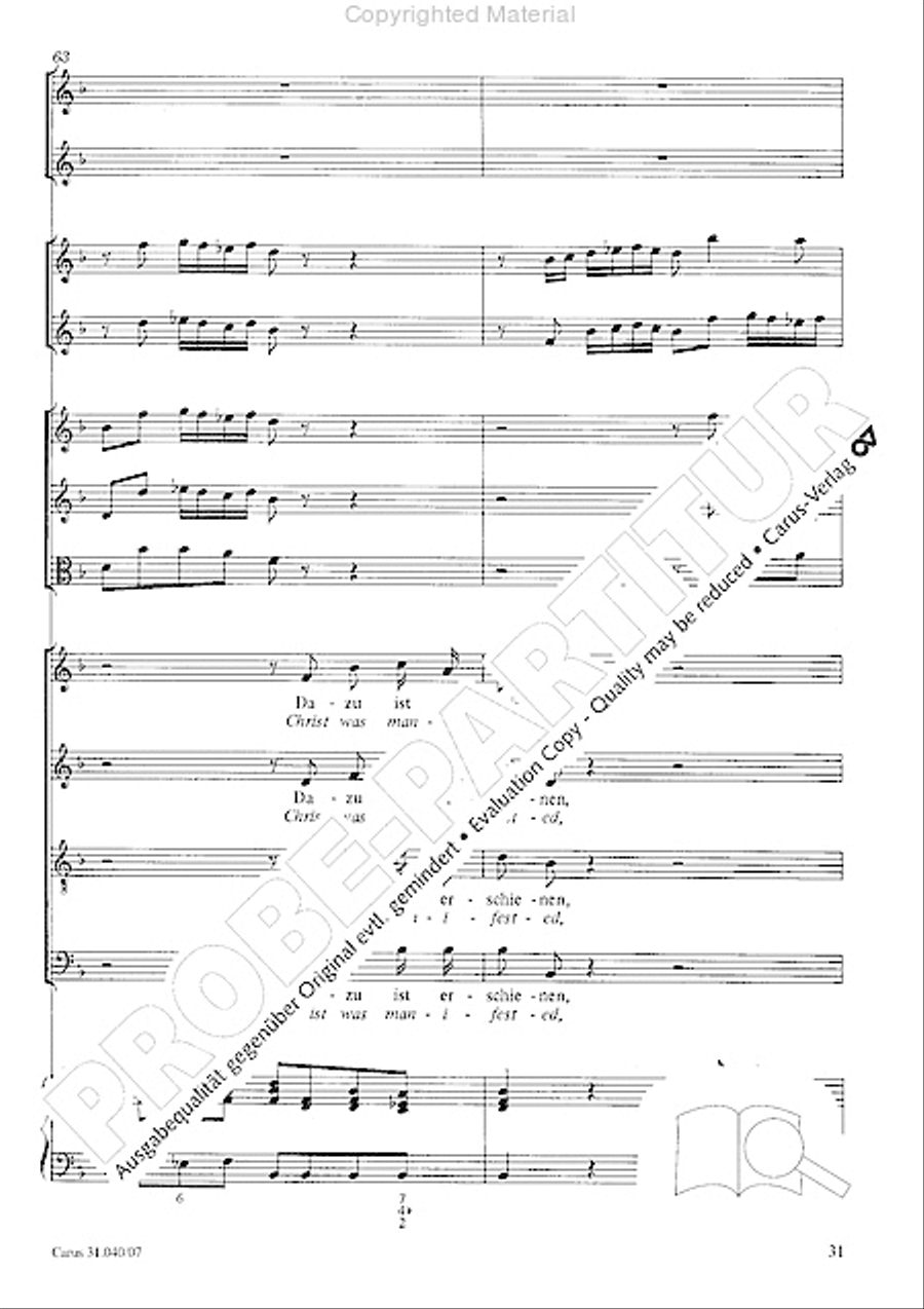 Christ was manifested for this purpose (Dazu ist erschienen der Sohn Gottes) ATB scores gallery preview page 33