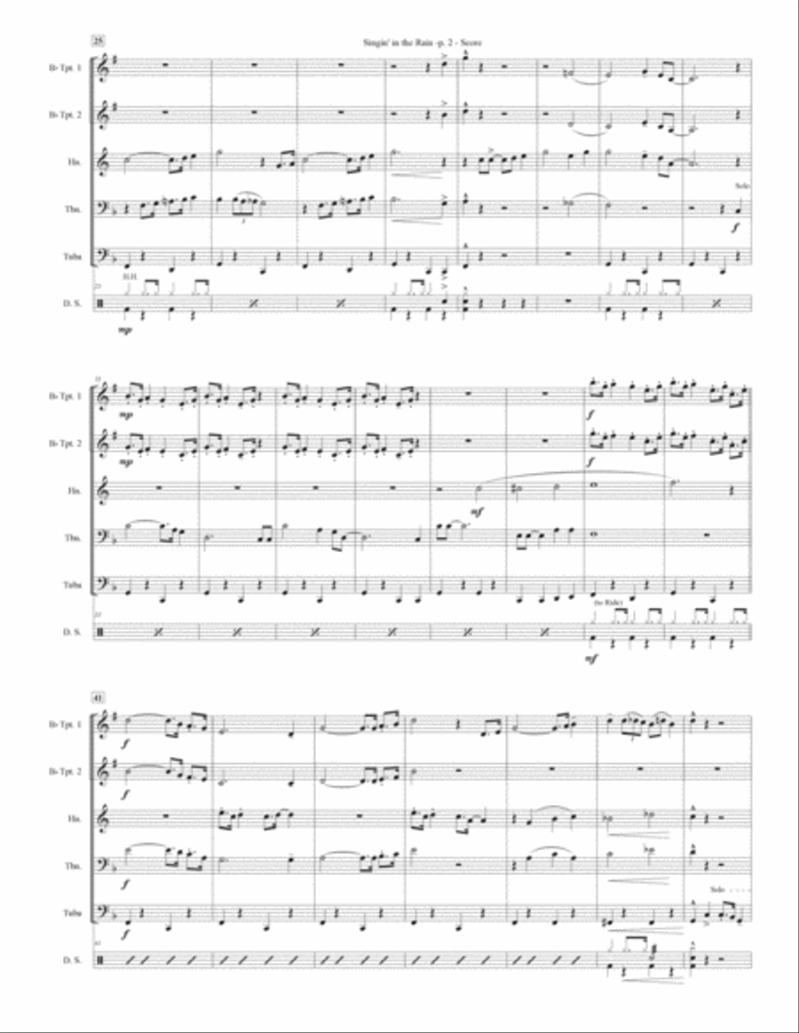 Singin' In The Rain Brass Quintet scores gallery preview page 2