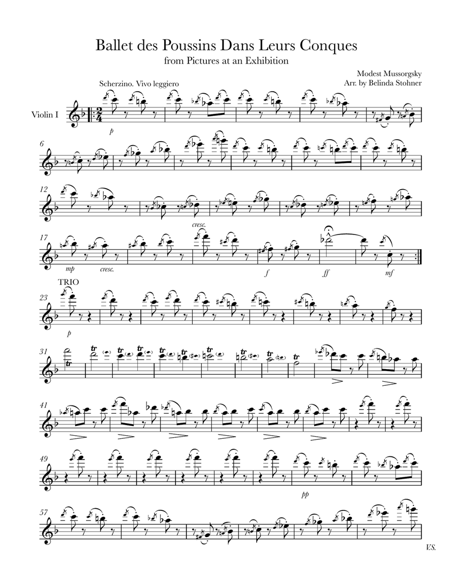 Ballet of the Unhatched Chicks from Pictures at an Exhibition - String Quartet String Quartet scores gallery preview page 5