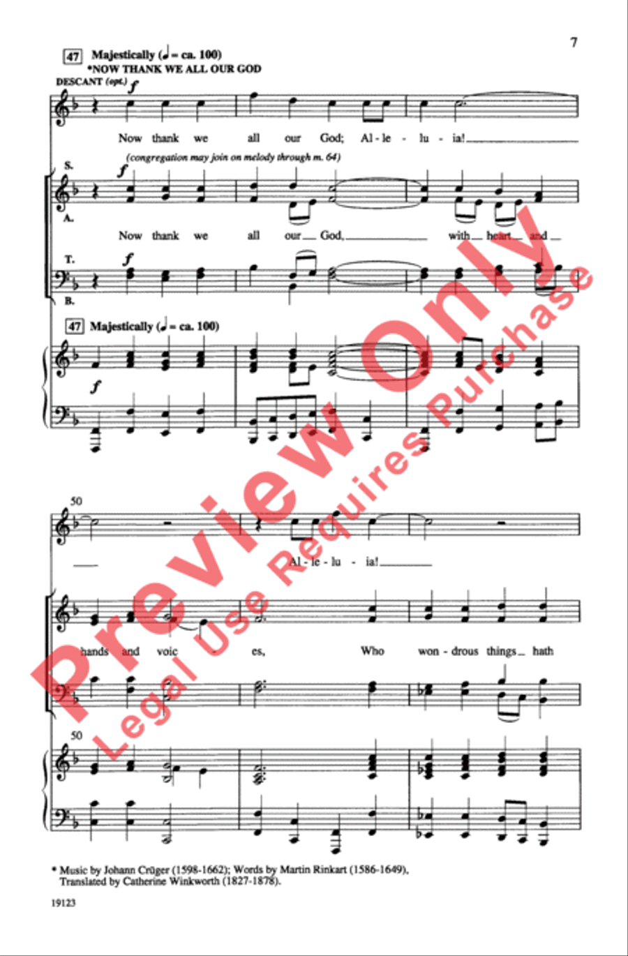 Thanksgiving (A Medley of Hymns) 4-Part scores gallery preview page 7