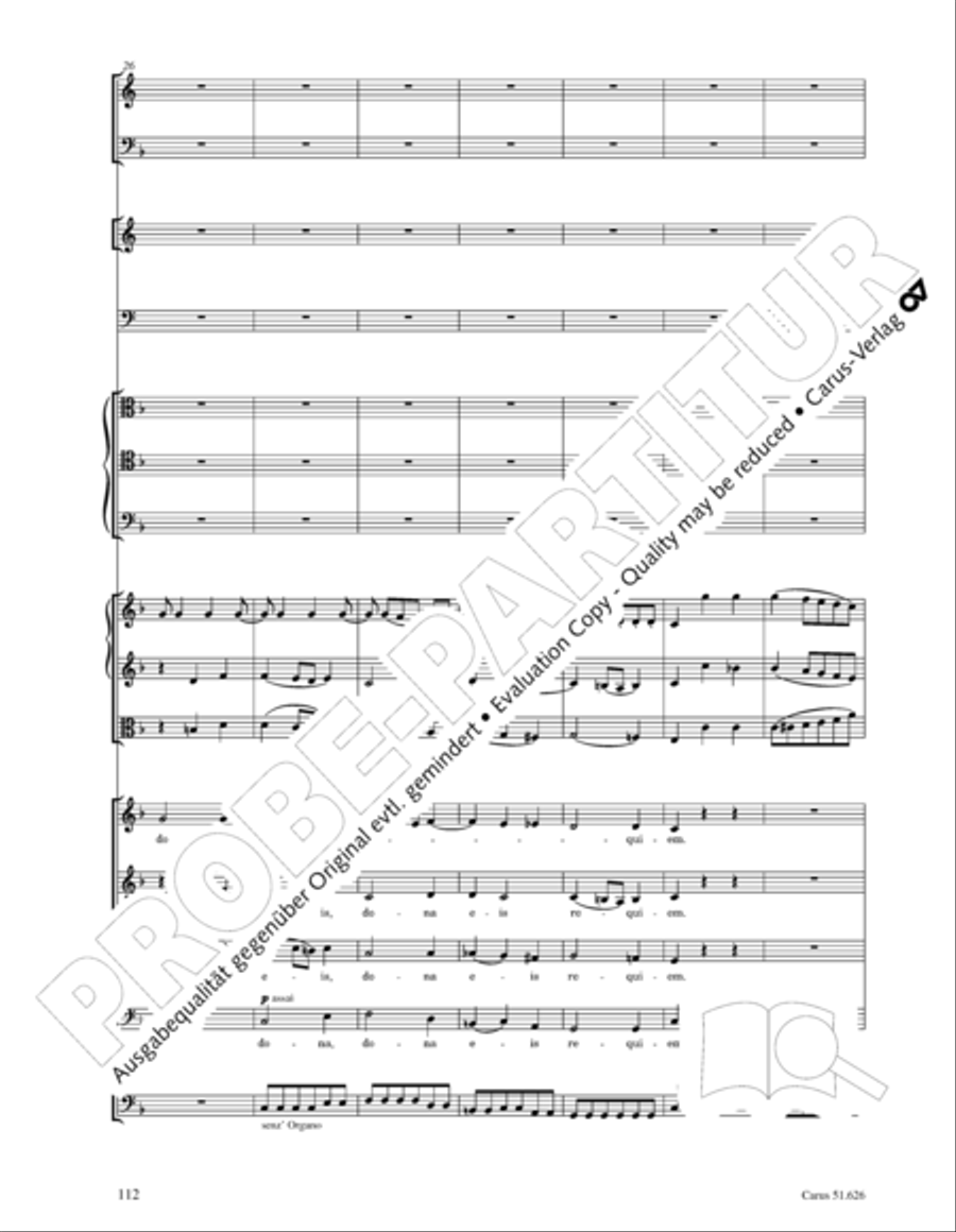 Missa longa in C major (Missa longa in C) 4-Part scores gallery preview page 124