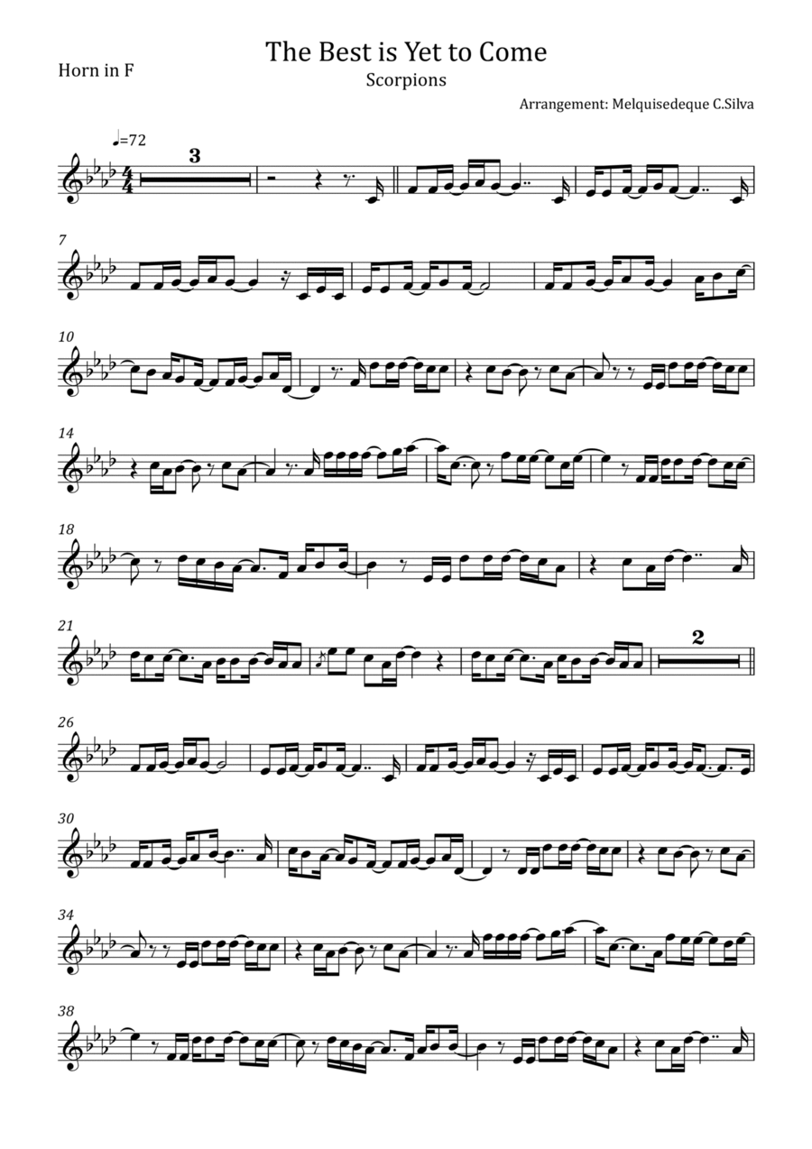 The Best Is Yet To Come Horn Solo scores gallery preview page 1