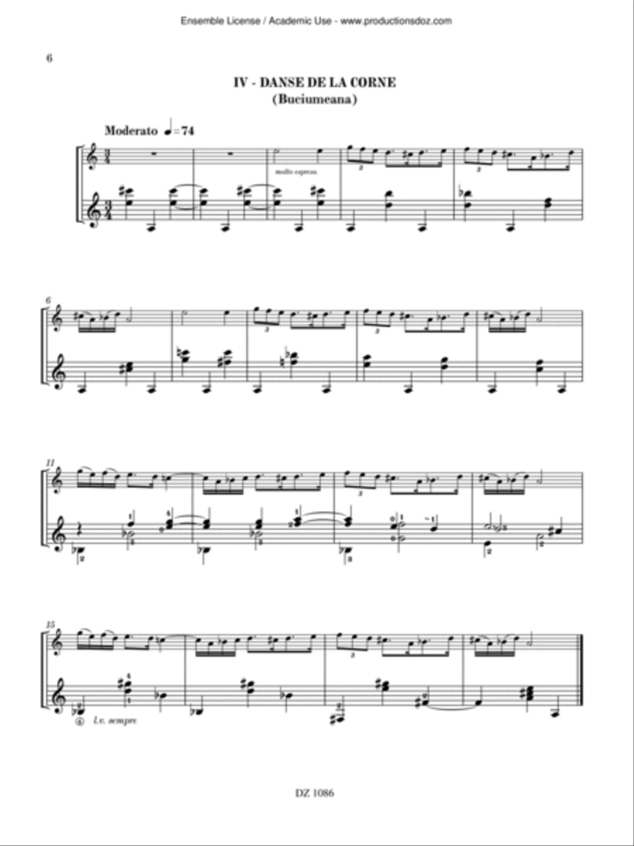 Danses populaires roumaines - disp. en Amérique seulement Violin scores gallery preview page 6