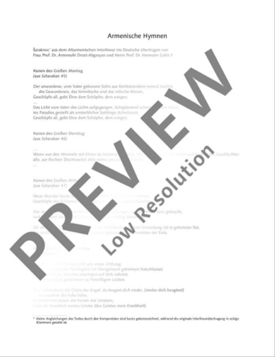 Armenische Hymnen SATBarB scores gallery preview page 5