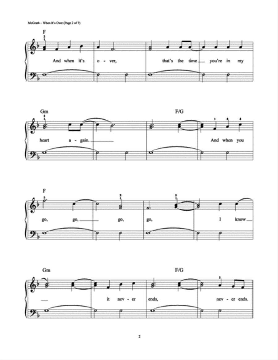 When It's Over Easy Piano scores gallery preview page 2