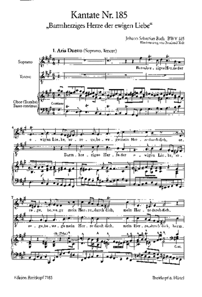 Cantata BWV 185 "Barmherziges Herze der ewigen Liebe"