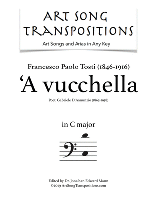 Book cover for TOSTI: 'A vucchella (transposed to C major, bass clef)