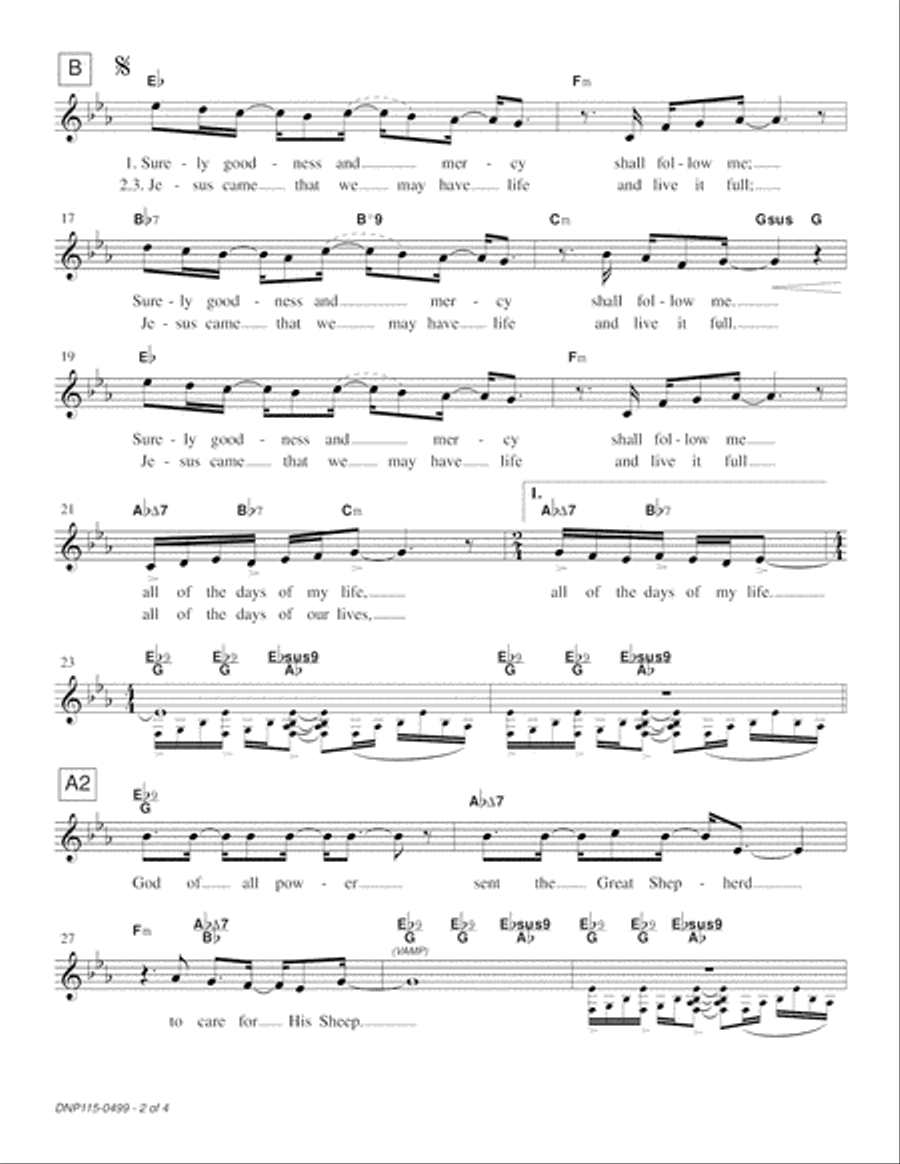 The Lord Is My Shepherd-vocal solo, from Psalm 23 Piano, Vocal, Guitar scores gallery preview page 4