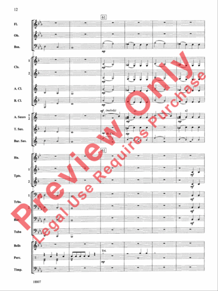 Beethoven's Fifth Christmas Concert Band scores gallery preview page 13