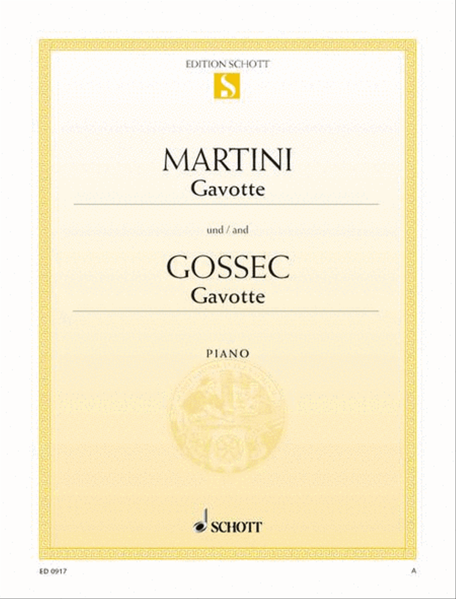 Gavotte D Major / Gavotte Piano Solo scores gallery preview page 1