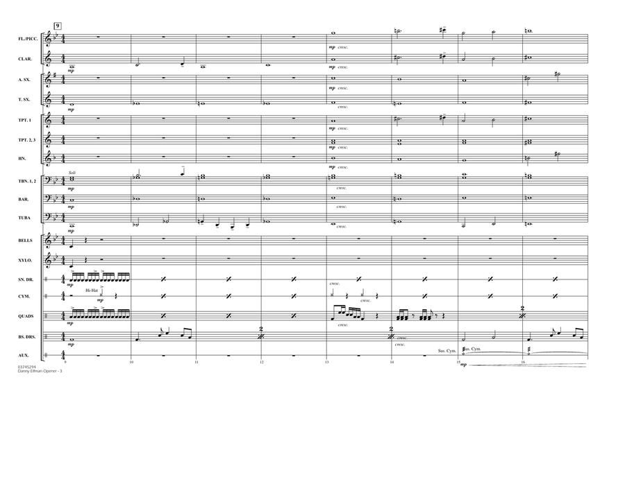 Danny Elfman Opener - Full Score Marching Band scores gallery preview page 3