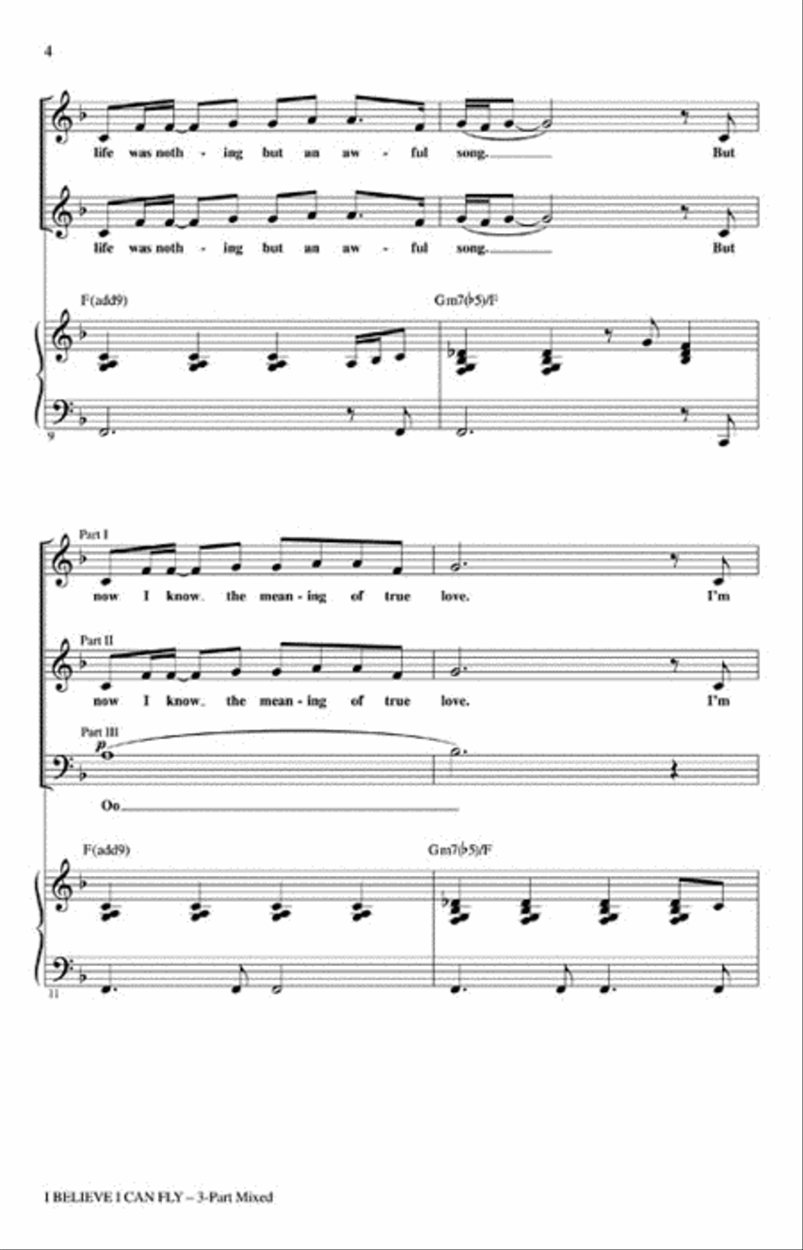 I Believe I Can Fly 3-Part scores gallery preview page 3