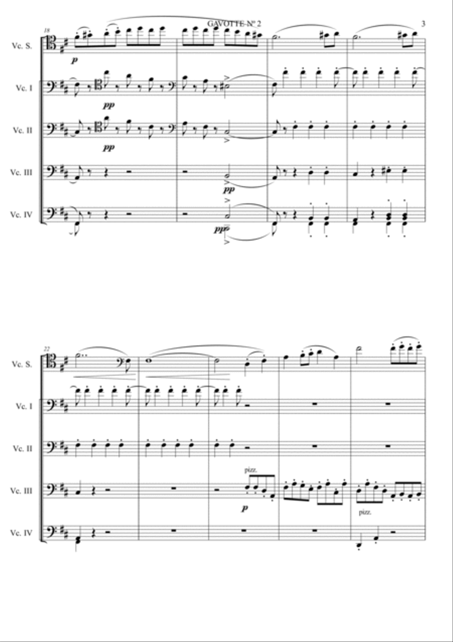 Gavotte n°2 in D major, op. 23. Small Ensemble scores gallery preview page 4