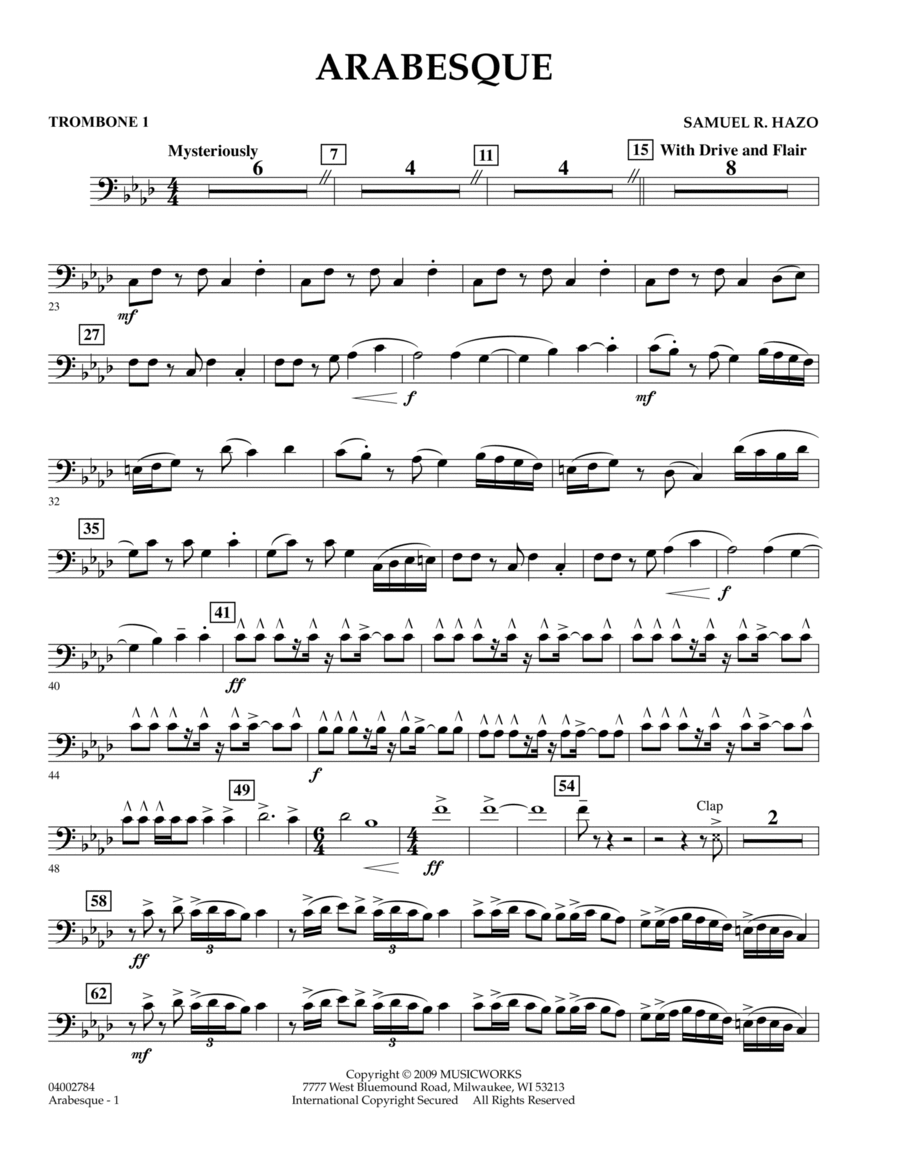 Arabesque - Trombone 1 Trombone scores gallery preview page 1