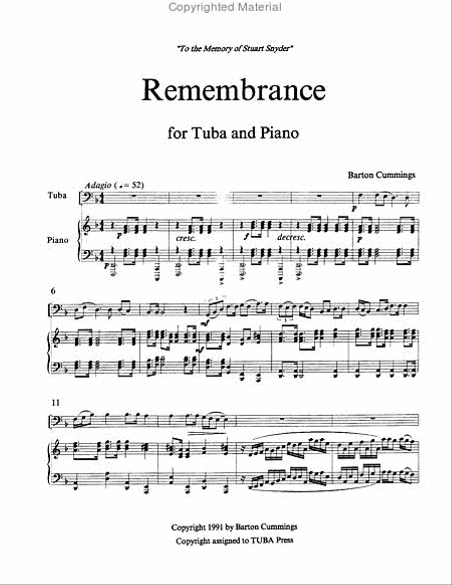 Remembrance Tuba scores gallery preview page 2