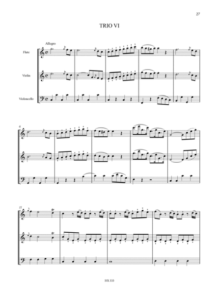6 Trios for Flute, Violin and Violoncello - Vol. 2: Trios 4-6