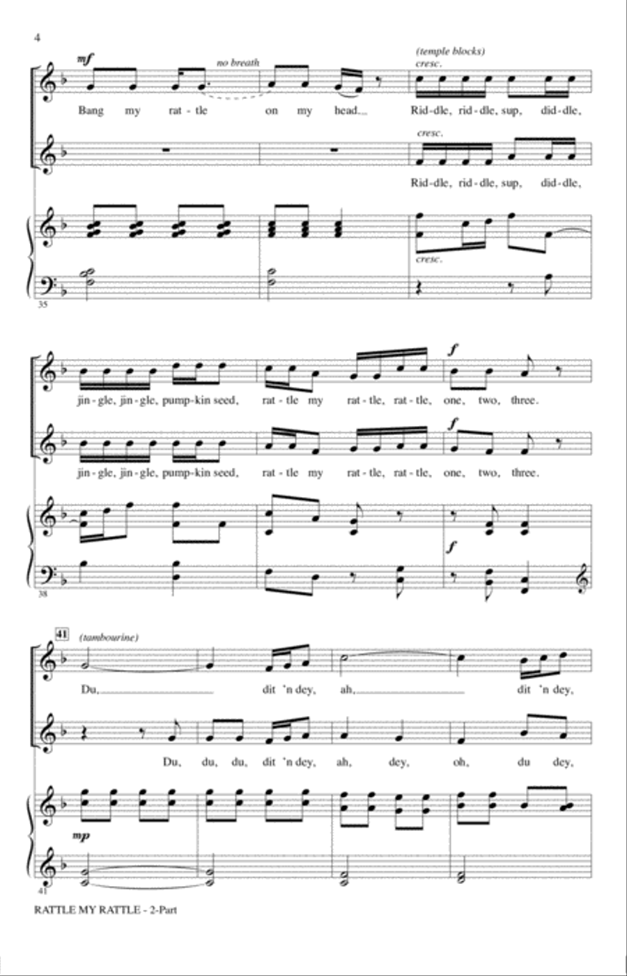 Rattle My Rattle (arr. Susan Brumfield) 2-Part scores gallery preview page 3