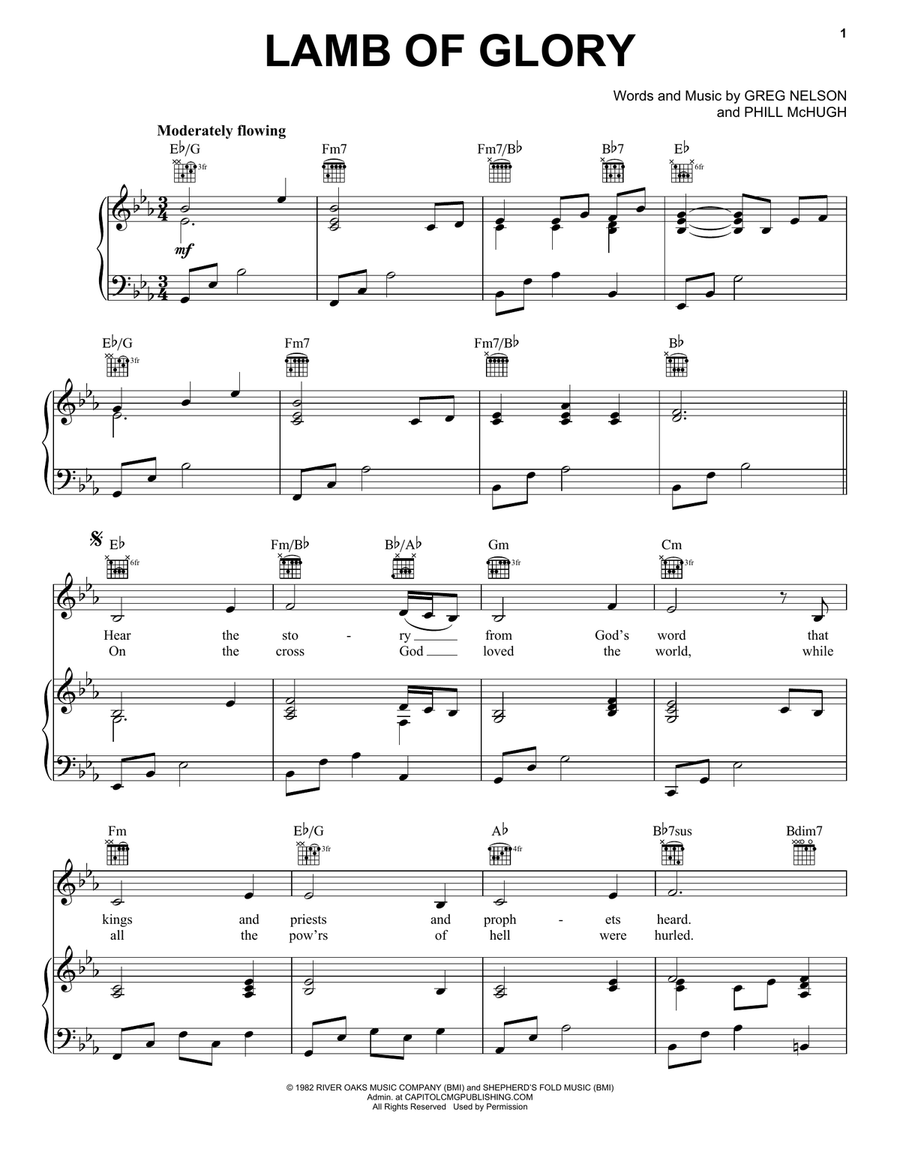 Lamb Of Glory Lamb Of Glory Piano, Vocal, Guitar scores gallery preview page 1