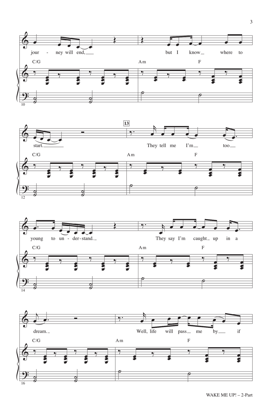 Wake Me Up! 2-Part scores gallery preview page 2