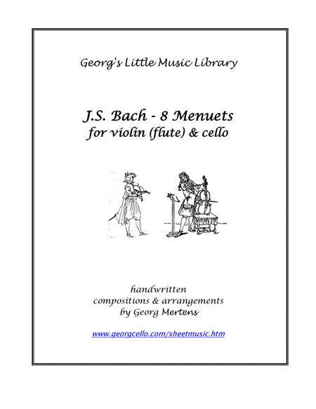 8 Bach Menuets for Violin / Flute & Cello Duo