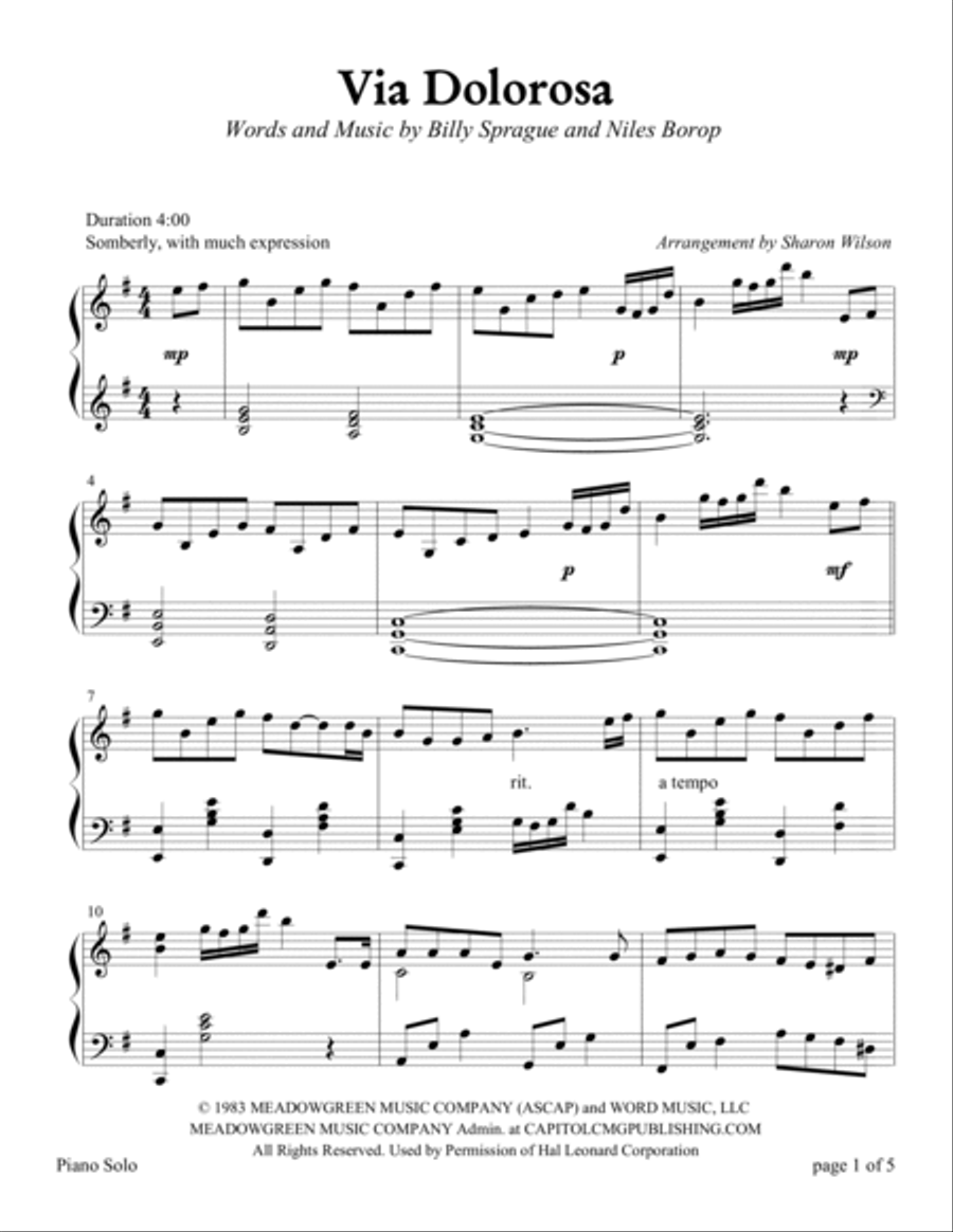 Via Dolorosa Piano Solo scores gallery preview page 3