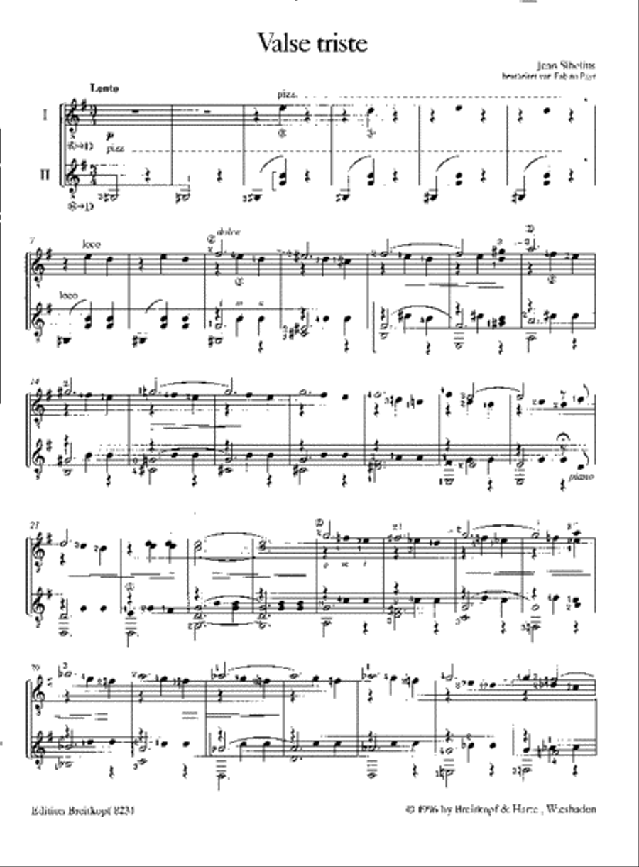 Valse triste Op. 44/1 Valse triste Op. 44/1 Classical Guitar scores gallery preview page 2