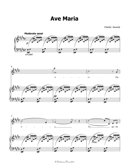 Ave Maria, by Gounod, in E Major