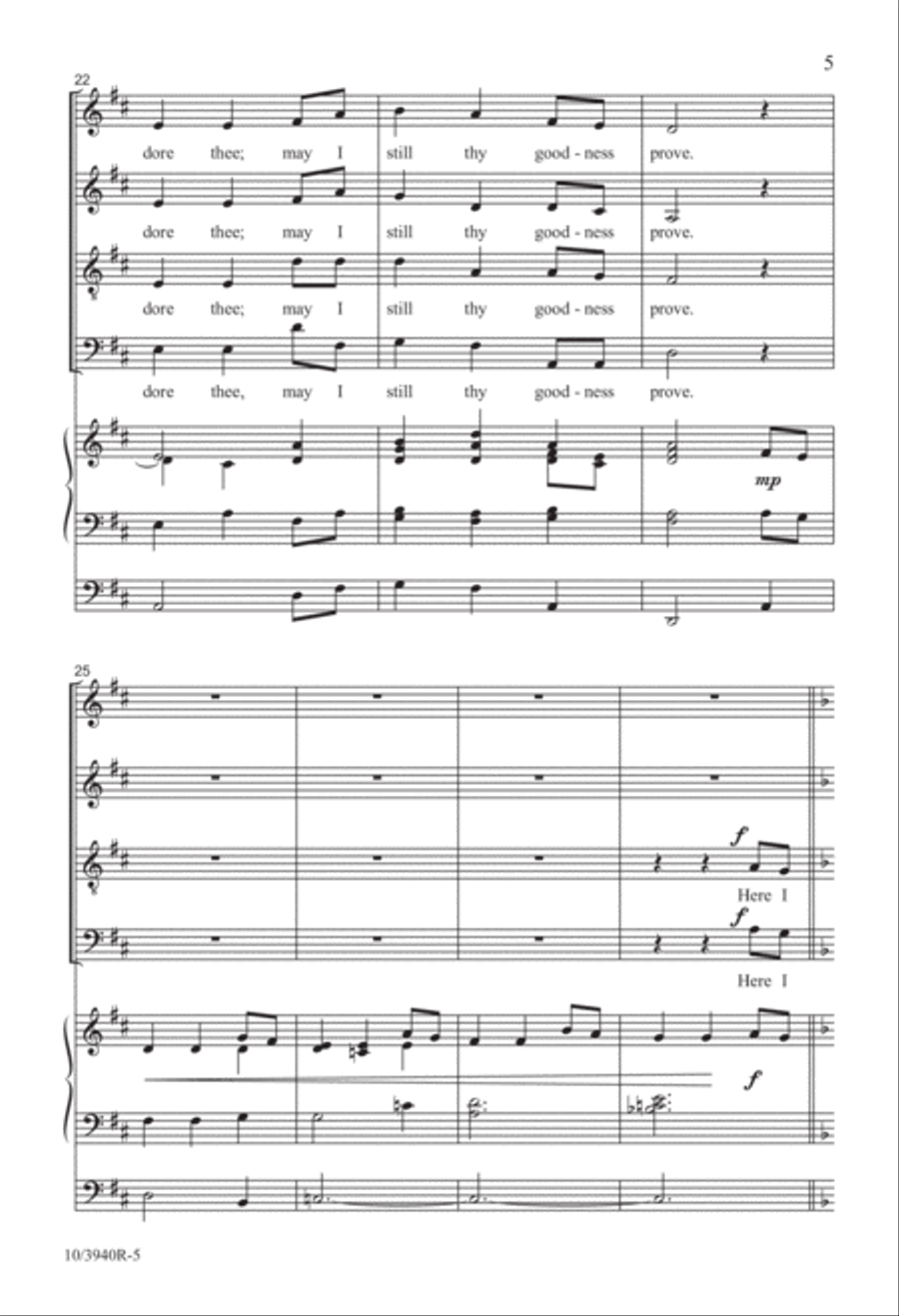 Come, Thou Fount of Every Blessing 4-Part scores gallery preview page 5