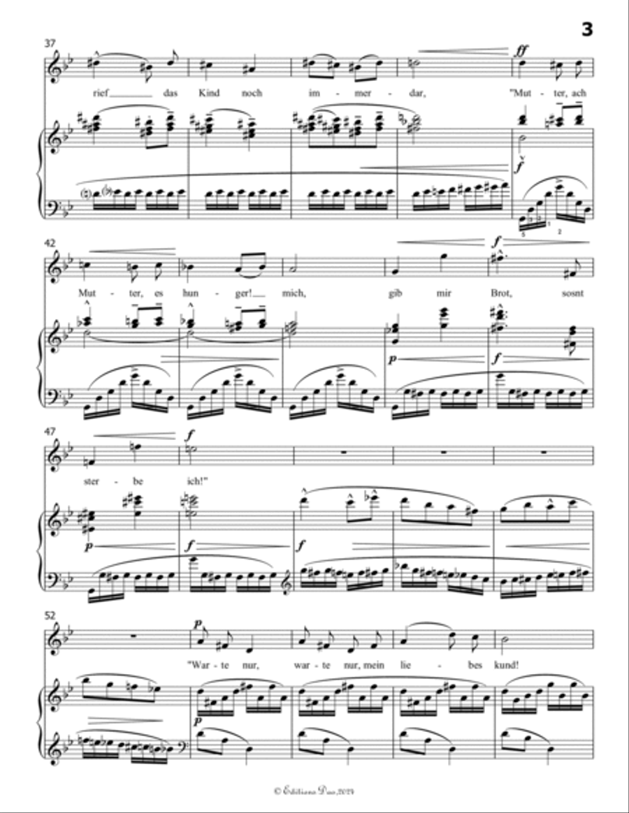 Das irdische Leben, by Mahler, in B flat Major Piano, Vocal scores gallery preview page 5