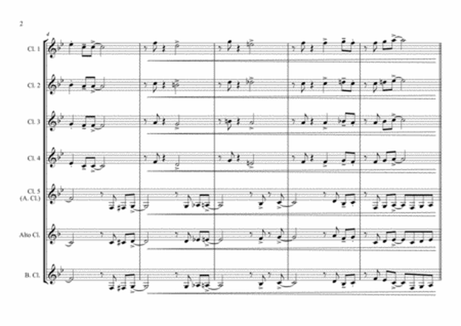 Country Garden - Jazz Arrangement - For Clarinet Choir image number null