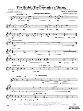 The Hobbit: The Desolation of Smaug, Suite from: E-flat Alto Saxophone