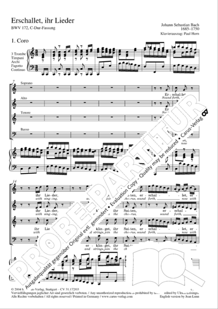 Sound forth, now with singing (Erschallet, ihr Lieder) 4-Part scores gallery preview page 4