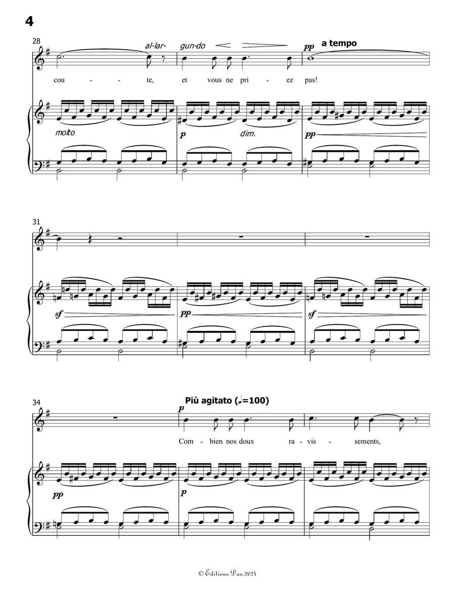 Vous Ne Priez Pas, by Bizet, in e minor Voice scores gallery preview page 6