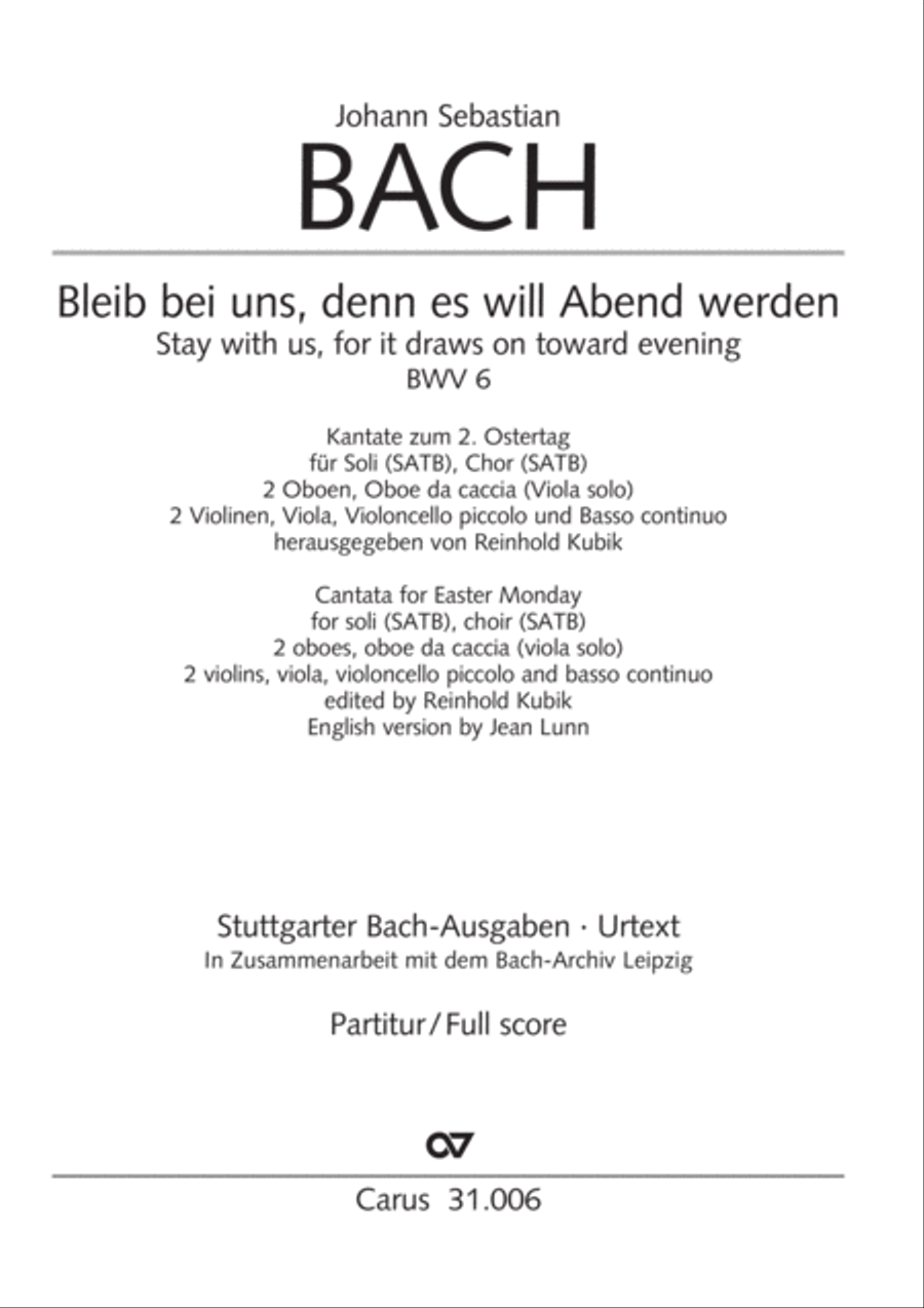 Stay with us, for it draws on toward evening (Bleib bei uns, denn es will Abend werden) 4-Part scores gallery preview page 2