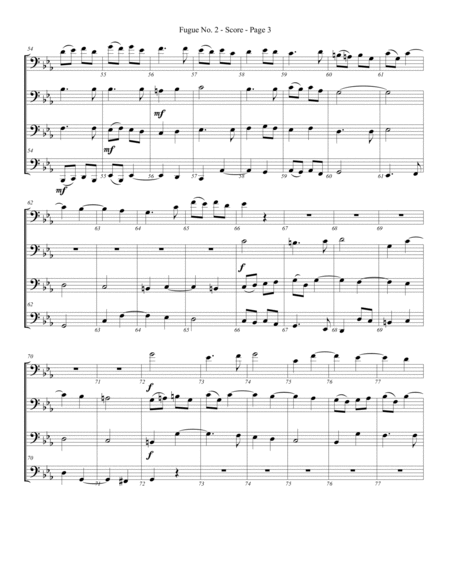 Fugue No. 2 for Trombone or Low Brass Quartet