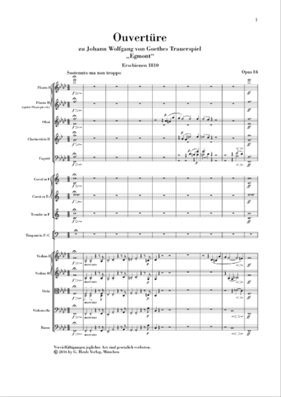 “Egmont” Overture Op. 84 Orchestra scores gallery preview page 2