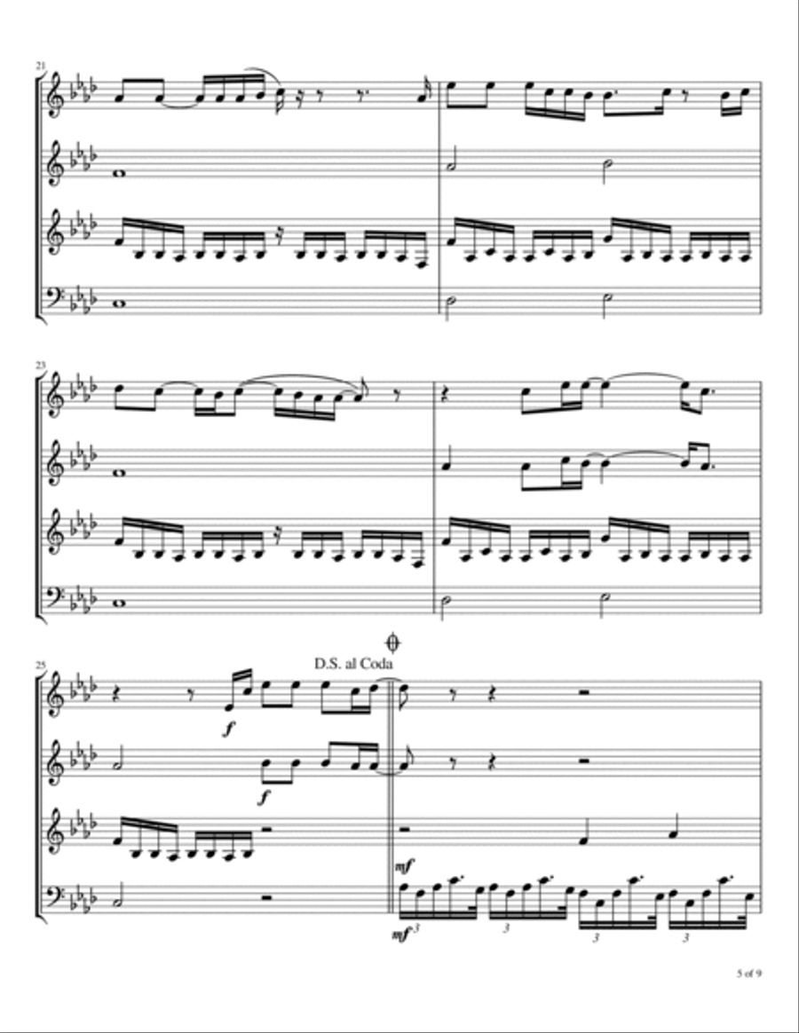 Sparrows Woodwind Quartet scores gallery preview page 6