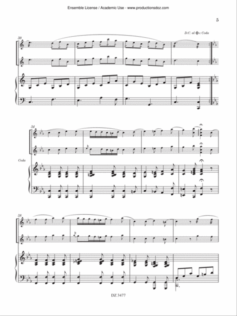 5 Stücke für Mandoline und Klavier Piano Accompaniment scores gallery preview page 5