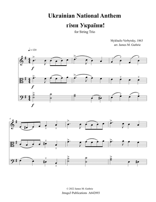 Book cover for Ukrainian National Anthem for String Trio