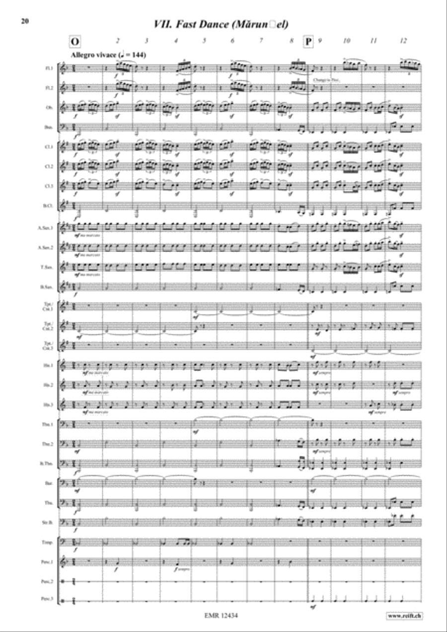 Romanian Folk Dances Concert Band scores gallery preview page 15