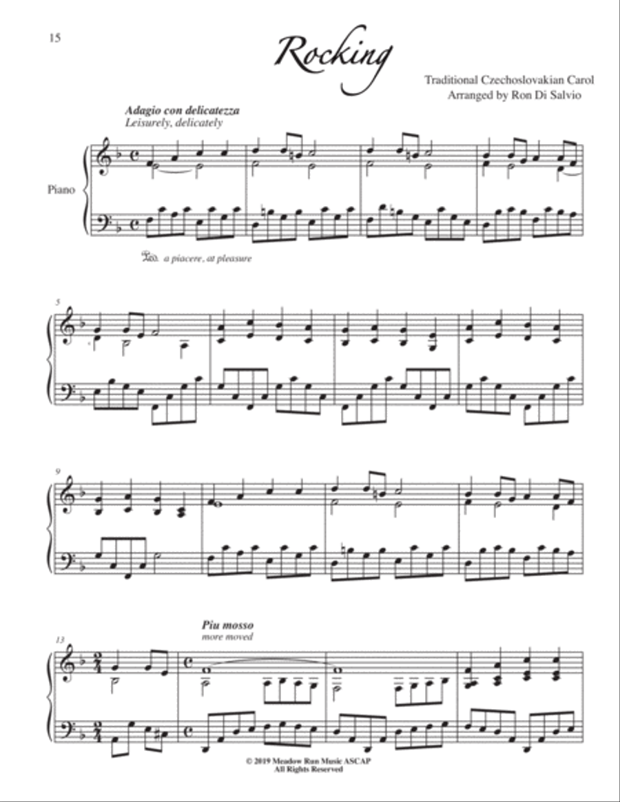 Rocking - Czechoslovakian Carol Piano Solo scores gallery preview page 1