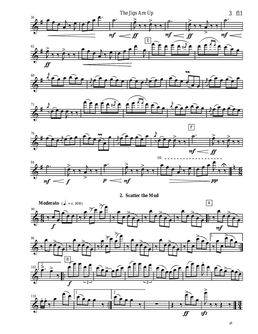 The Jigs are Up - Celtic Music for Flute Quartet Flute Quartet scores gallery preview page 3
