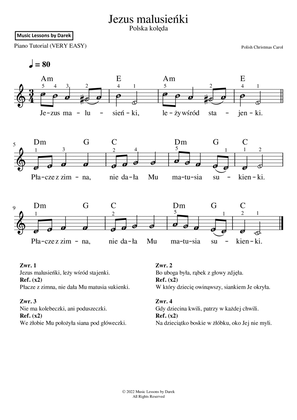 Jezus malusieńki (Polish Christmas Carol) [VERY EASY PIANO]